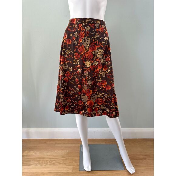 NWT Vintage Jaclyn Smith Brown Floral A Line Slip Skirt size XL - Picture 1 of 6